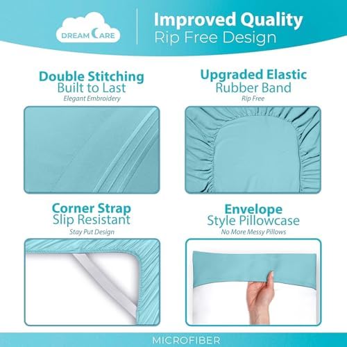 DREAMCARE Full Size Sheets - 6 pcs Breathable Cooling Sheets Full Size Bed - Image 5