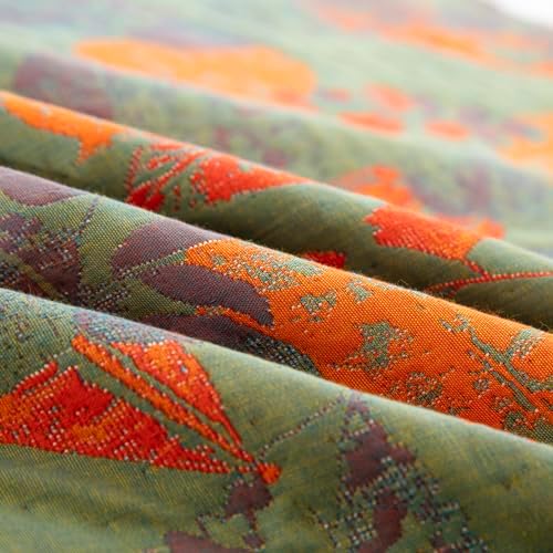 100% Cotton Muslin Blanket Jacquard Ginkgo Leaf Floral Quilt, Soft Bed Cover 3 Layers Lightweight Breathable Gauzy Reversible Bedspread Coverlet Bedding Twin(59"x94"), No Pillow Sham - Image 6