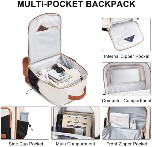 seyfocnia Gym Backpack for Men, Lightweight Sports Back pack With Shoe Compartment, Waterproof Gym Bag Workout Trainning Rucksack Casual Travel Daypack- White Brown - Image 3