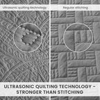 Love's cabin Queen Quilt Set Grey, Bed in a Bag Queen Size Bedding 7 Pieces, Ultrasonic Embossed Coin Pattern Comforter, Lightweight Bedspreads for All Seasons Quilt with Sheets, Pillowcases & Shams - Image 5