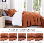 Love's cabin Twin Quilt Bedding Set Umber Bedspreads - Soft Bed Summer Lightweight Bedspread Comforter - Wave Pattern Bedding Coverlet for All Season - 2 Pieces (1 Quilt, 1 Pillow Sham) - Image 5