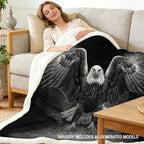 Sleepwish Bald Eagle Sherpa Blanket Powerful Animal Blanket Print Throw - Image 2