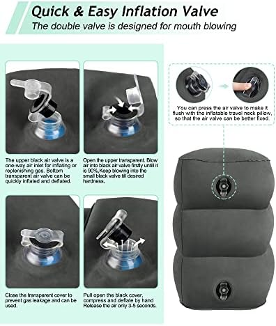 Inflatable Travel Foot Rest Pillow, Kids Airplane Bed, Adjustable 3 Layers Height Leg Rest Pillow, Adults Travel Essentials Great for Airplane, Office, Home, Trains, Cars - Image 6