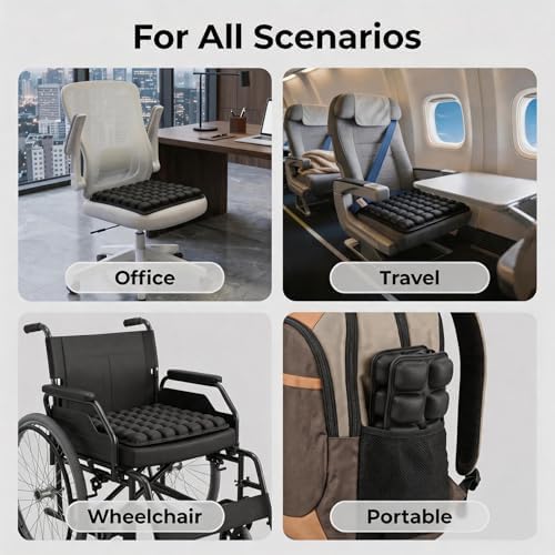 Inflatable Airplane Seat Cushion for Pain Relief with Airbags - Image 6