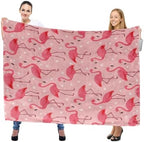 Cute Flamingo and Polka Dot Throw Blanket, Lightweight Warm Tropical Animal Flannel Blanket, Home Decor and Gifts, Soft Cozy Blankets for Women Girls Kids, 50"x60" for Bed Couch Travel - Image 2