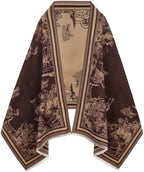 EXTREE Scarfs for Women Pashmina Silky Shawl Wrap for Evening Dressing Blanket Open Front Poncho Cape by EXTREE