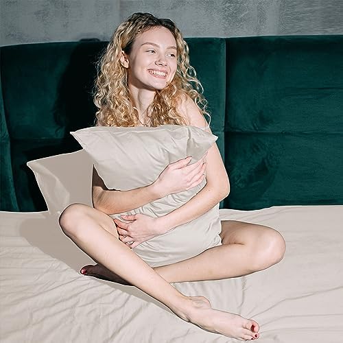 100% Egyptian Cotton Pillow Protectors Set of 4 King Size - Image 5