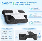 SAHEYER CPAP Pillow for Side Sleeping, CPAP Nasal Pillows for All CPAP Masks Users to Reduce Air Leaks Masks Pressure, Neck Support Pillows for Sleeping for Neck Pain Relief - Image 2
