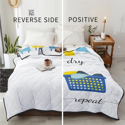 Quilt Oversized Queen Size Laundry Wash Dry Fold Repeat Luxury Quilted Comforter Soft Lightweight Bedspread Coverlet Reversible Stitched Bed Comforter for All Season 94x98 Inch - Image 6
