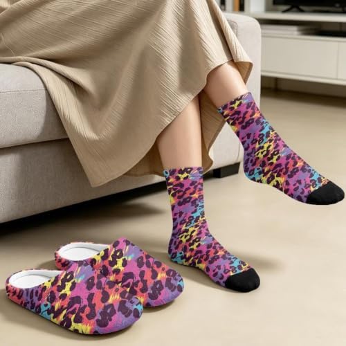 Fuzzy Slipper and Socks Set for Women Silent Sole Fuzzy Slipper - Image 4