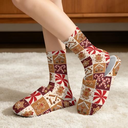 Jeiento Fuzzy Slippers and Sock Set Women's Warm Cozy Memory Foam House Shoes Soft Slip-on Slides - Image 2