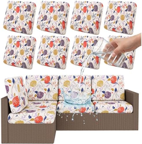 Smiry Waterproof Patio Cushion Covers, Stretch Outdoor Furniture Covers by Smiry