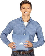 BlueHills Travel Blanket Pillows for Two Airplane Traveling Essentials Flight Throws in Bag case with Backpack Clip Compact Large Plane Accessories – Pink and Grayish Blue - Image 3