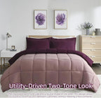 HOMME Queen Size 3 Pieces All Season Soft Comfortable Down Alternative Reversible Quilted Oversize Comforter Set School Dorm, Machine Washable - Image 4