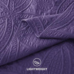 Love's cabin Queen Quilts Bedspreads, 7 Pieces Bed in a Bag, Deep Purple - Image 7