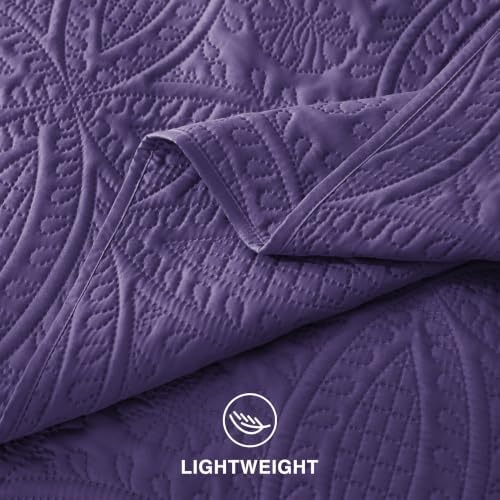 Love's cabin Queen Quilts Bedspreads, 7 Pieces Bed in a Bag, Deep Purple - Image 7