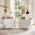MALOL Night Stands for Bedrooms Set of 2 with Charging Station, White by MALOL