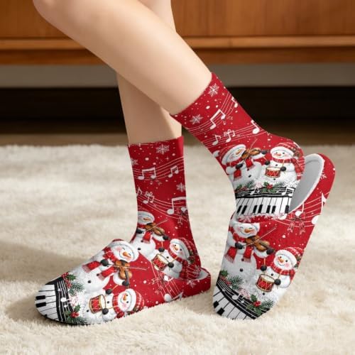 Jeiento Winter Fuzzy Slipper and Crew Socks Warm Winter Shoes Lightweight Soft Cushion House Slipper Bedroom Shoes - Image 2