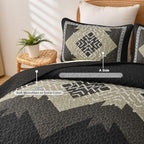 Dintszyayue Aztec Quilt Set Queen, Black Brown Boho Lightweight Bedspread - Image 5