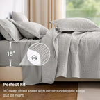 Love's cabin Quilts for Queen Bedspreads, 7 Pieces Bed in a Bag, Light Grey - Image 4