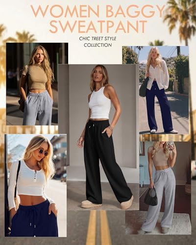 Neer 3 Pack Women's Wide Leg Sweatpants Baggy Pants with Pockets - Image 3
