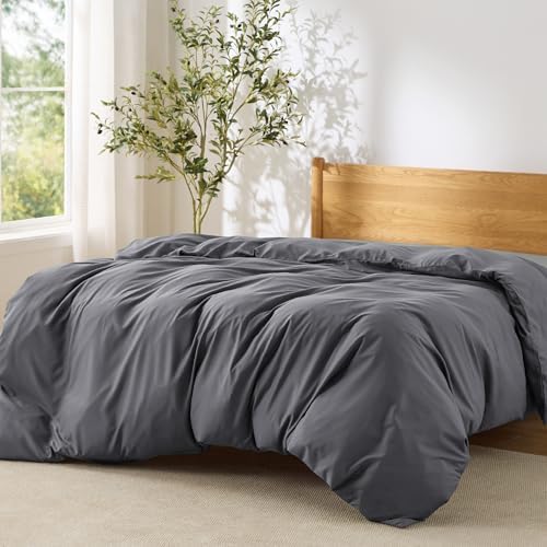 Bedsure Duvet Cover King Size, 1Pc Soft Double Brushed Bedding, Dark Grey by BEDSURE