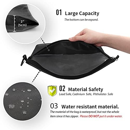 pack all 3 Pcs Water-Resistant Zipper Pouch, Mesh Zipper Bag - Image 5