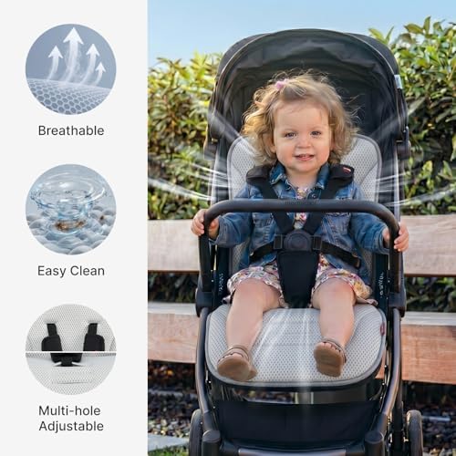 Momcozy Reversible Stroller Seat Liner, Mesh & Water-Resistant Sides - Image 5