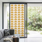 Window Privacy Film Frosted, Yellow Boho Non-Adhesive Static Cling Window Tint, Middle Century Geometric Abstract Art Insulated Windows Frosted Films for Living Room, 35.4 x 78.7 Inches - Image 2
