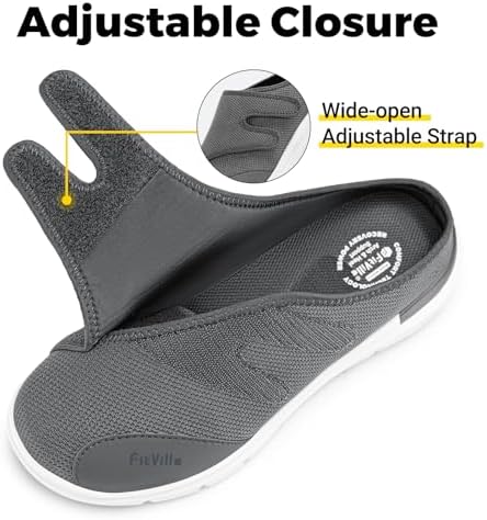FitVille Orthopedic Slippers for Men with Arch Support, Extra Wide Slip-On Design for All-Day Comfort Ideal for Diabetes, Neuropathy, Swollen Feet & Lymphedema - Image 4