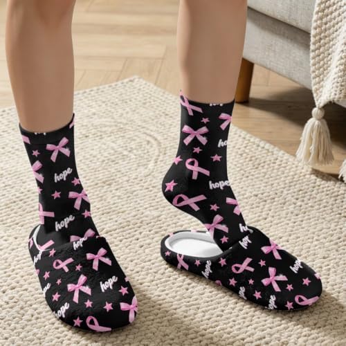 House Slippers for Women Washable Closed Toe with Cute Socks - Image 4