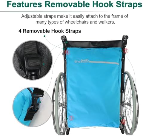 Wheelchair Footrest, Leg Support, Transfer Board Bags, Leg Rest Footrest Extender Storage Bag, for Wheelchair Accessories and Storage of Personal Belongings(W26H03SB) - Image 3