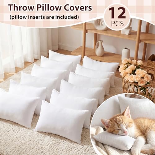 Geelin 12 Pack Small Pillows Bulk Travel, Zipper, Classic, White - Image 2