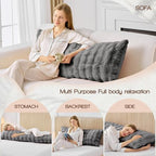YZ HOME Faux Fur Fluffy Body Pillow for Adults, Soft Support - Image 5