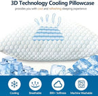 1 MIDDLE ONE Cooling Body Pillow, Memory Foam Body Pillows for Adults Sleeping, Long Pillow for Bed, Big Large Body Pillow for Side Sleeper, 20x54 Inch (White Blue Hex) - Image 3