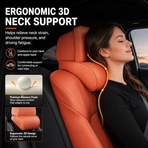 Universal Memory Foam Car Headrest Neck Pillow, Ergonomic Cushion，01：4pc - Image 2