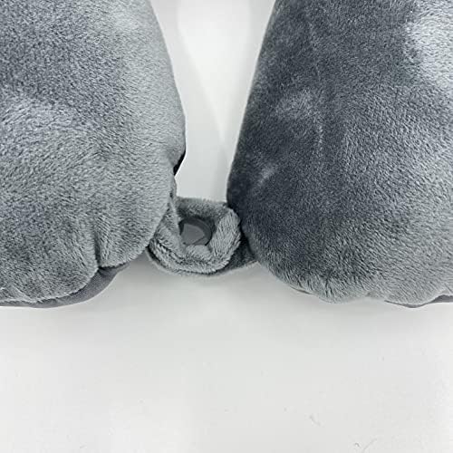 Bookishbunny 2pks U Shape Microbead Travel Neck Pillows Neck Head Support Airplane Bus Train Car Traveling Driving (Gray) - Image 3