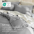 Bedsure Oversized King Duvet Cover, Soft Double Brushed Bedding Set, Grey - Image 2