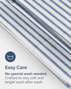 King Standard Pillow Cases - 6 Pack Pillowcases, 20" x 36" - Blue Stripes - Image 6