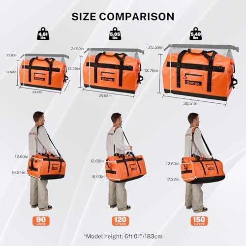 Gonex Waterproof Duffel Bag, 150L Heavy Duty Dry Bag, Reinforced Bottom - Image 2
