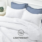 Love's cabin King Size Quilt Set White Bedspreads - Soft Bed Summer Lightweight Bedspread Comforter - Modern Style Coin Pattern Coverlet for All Season - 3 Pieces (1 Quilt, 2 Pillow Shams) - Image 6