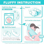 BYRIVER Firm C Shaped Pregnancy Pillows for Sleeping, Belly Hip Leg Knee Support Side Sleeper Body Pillow, Cuddle Snuggle Maternity Pillow, Zipper Cooling Jersey Cotton Pillowcase, Gifts for Mom - Image 6