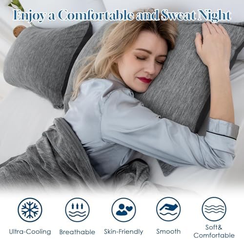 CHOSHOME Cooling Pillow Cases Zipper Pillow Covers Q-Max > 0.45 Zippered Pillowcases for Hot Sleepers, Soft, Breathable, Skin-Friendly, 4 Pack (Queen, 20"x30", Black) - Image 4