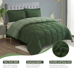 HOMME King Size 3 Pieces All Season Soft Comfortable Down Alternative Reversible Quilted Oversize Comforter Set School Dorm, Machine Washable - Image 2