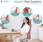 FLORICH Car Lumbar Support Pillow and Neck Headrest Pillow for Office Chair, Ergonomic Memory Foam, Relieves Neck, Back Pain, Pressure-Relieving Back Support for Car, Office Chair & Wheelchair – Red - Image 4
