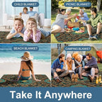 Large Foldable Picnic Blanket Teal Southwestern Southwest Design Native African American Indian Flute Outdoor Picnic Mat Waterproof Beach Blanket for Park Camping - Image 5