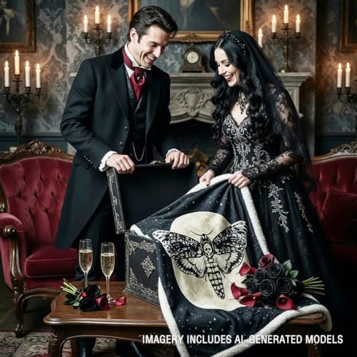 Sleepwish Death Moth Throw Blanket Moon Blanket Queen Hawk - Image 4