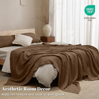 PHF Lightweight 100% Cotton Waffle Blanket for Bed, Queen, Chocolate - Image 5