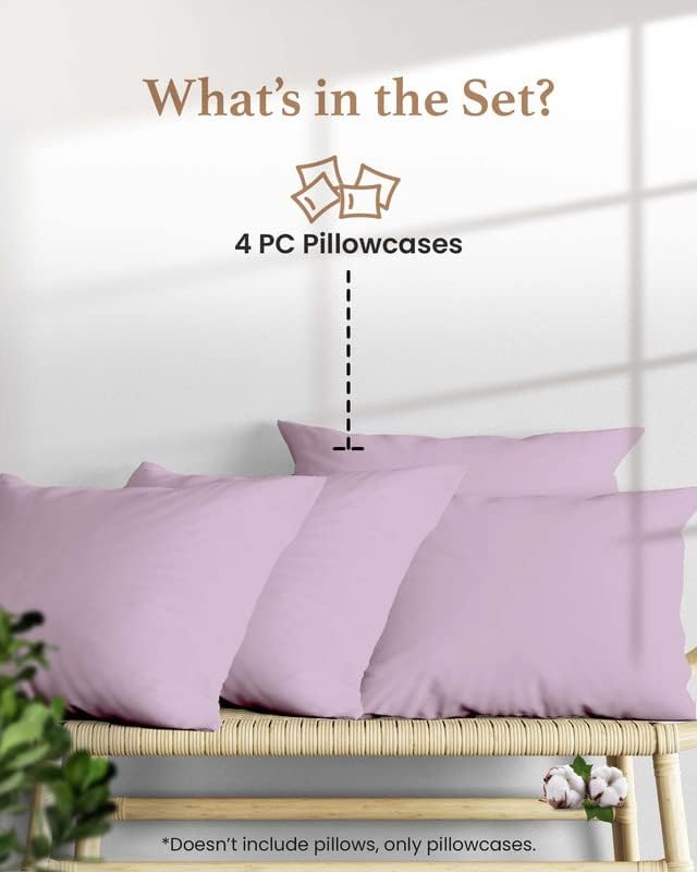 1000 TC Standard Pillowcases Set of 4 100% Egyptian Cotton Pillow Cases - Image 3