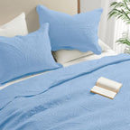 King Quilt Set Bedspread Coverlet Bedding Floral Light Blue 106"x96" - Image 2